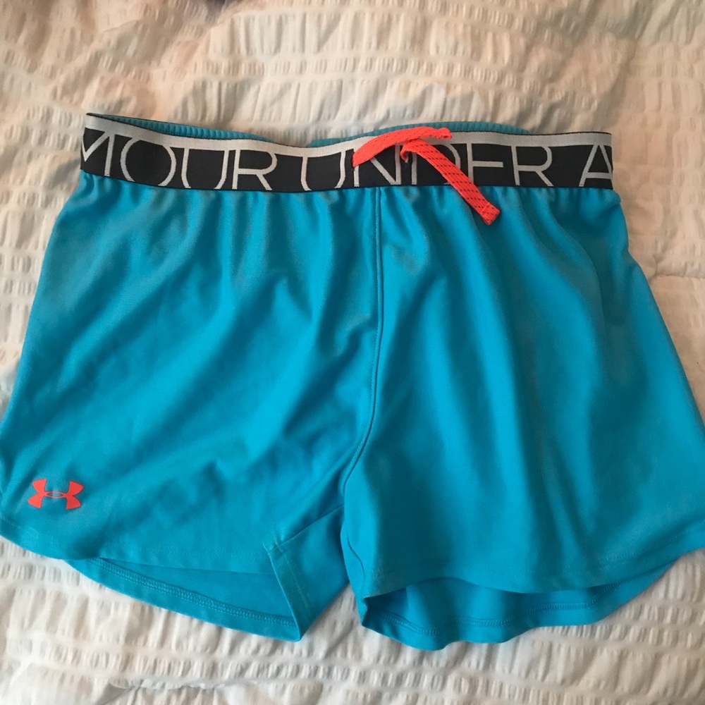 Blue under armour athletic shorts